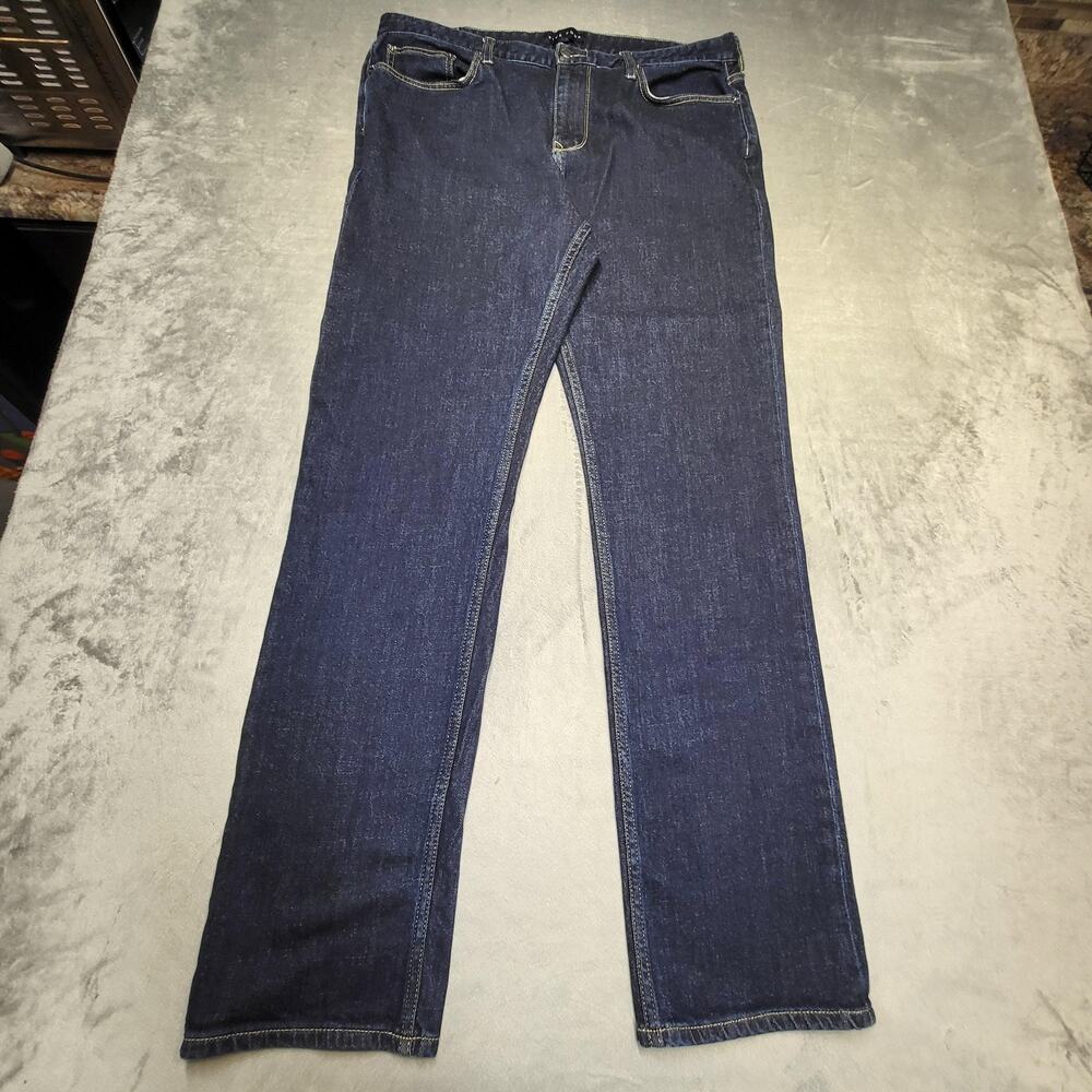 Five Four Jeans Mens 38x33 Blue Dark Wash Straight Denim Stretch Pockets